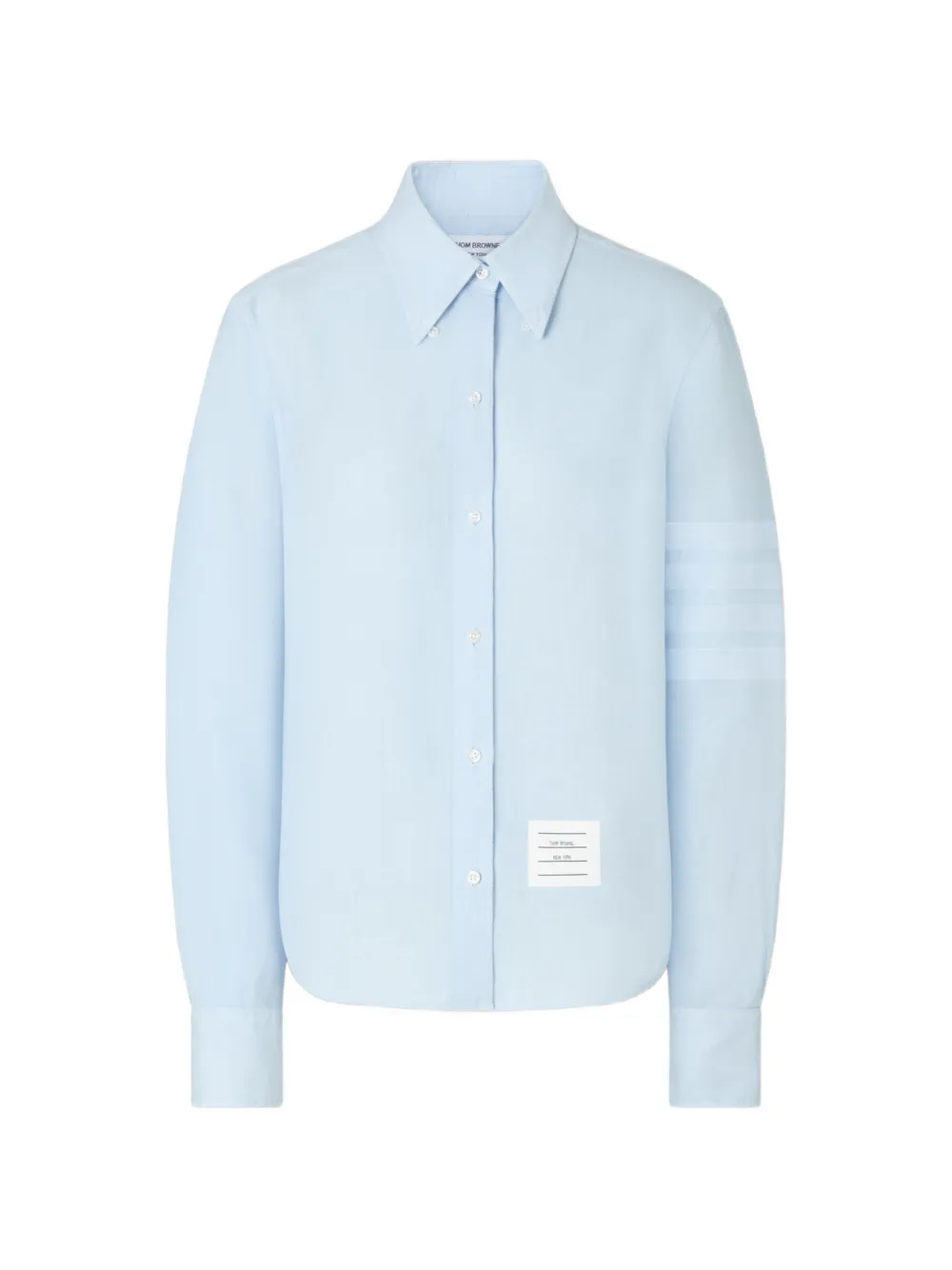 Thom Browne 4-bar Linen Shirt In Blue