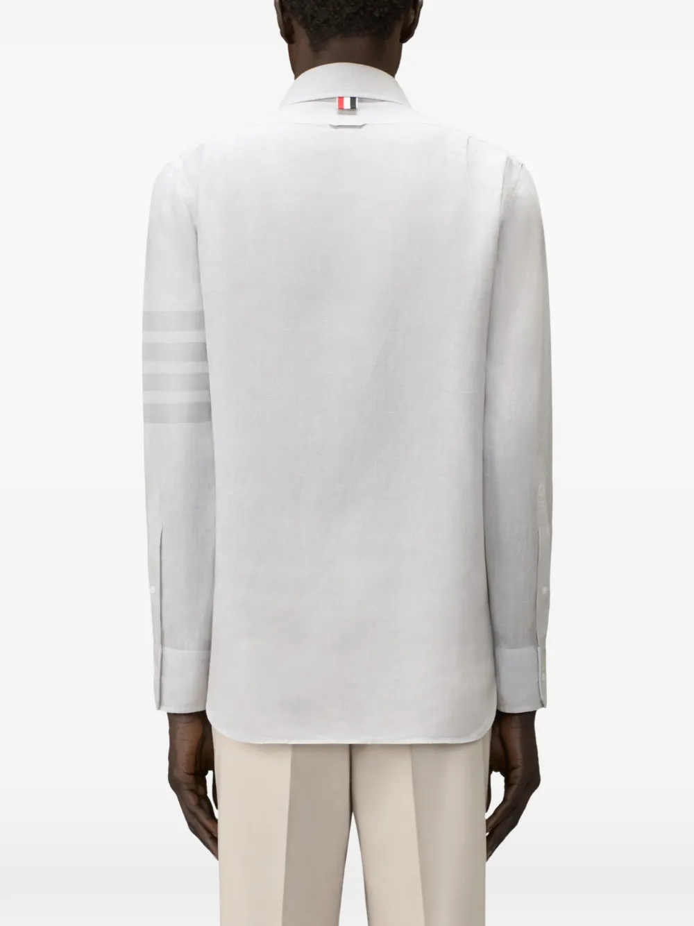 Thom Browne Linnen overhemd met vier strepen Grijs