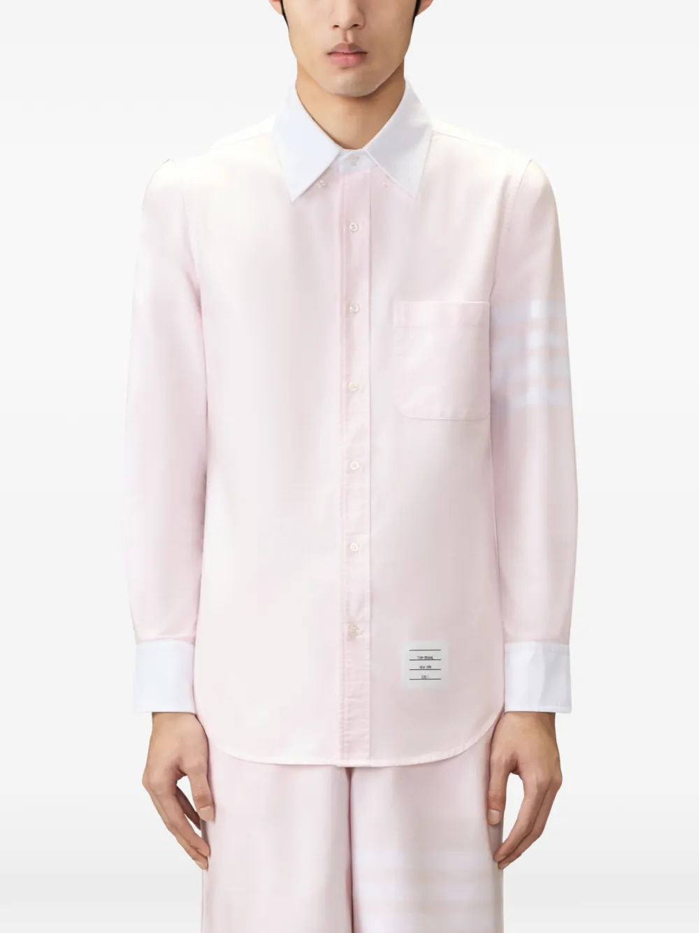 Thom Browne Oxford overhemd met vier strepen Roze