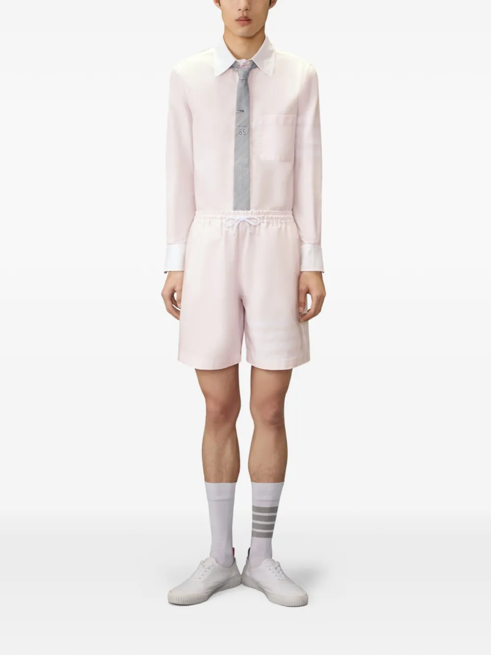 Thom Browne Oxford overhemd met vier strepen Roze