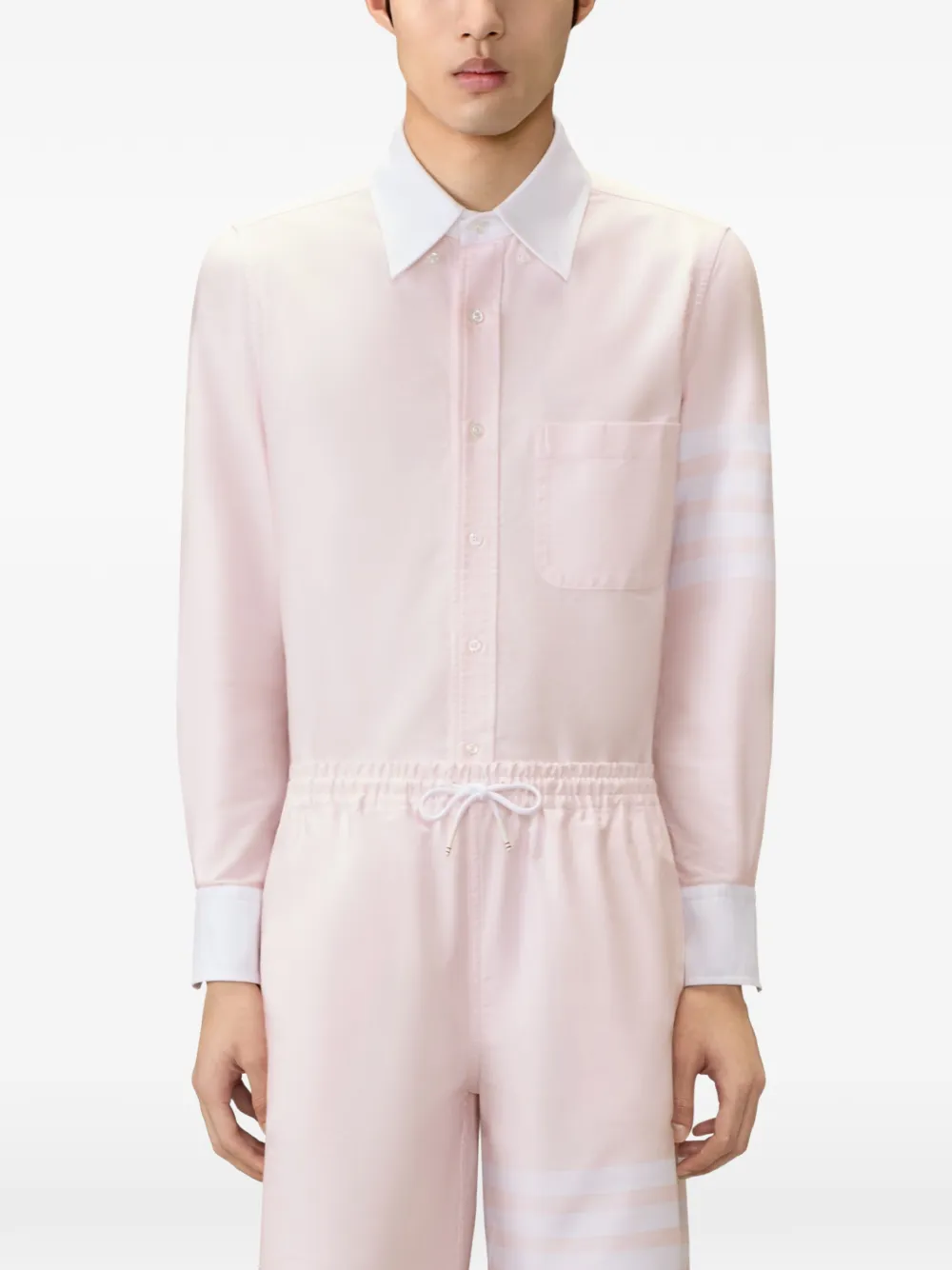 Thom Browne Oxford overhemd met vier strepen Roze