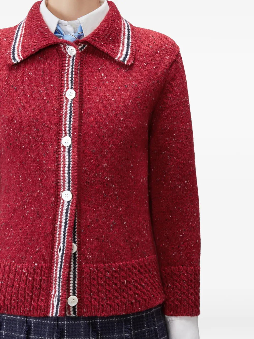 Thom Browne Hector pointelle gebreid vest Rood