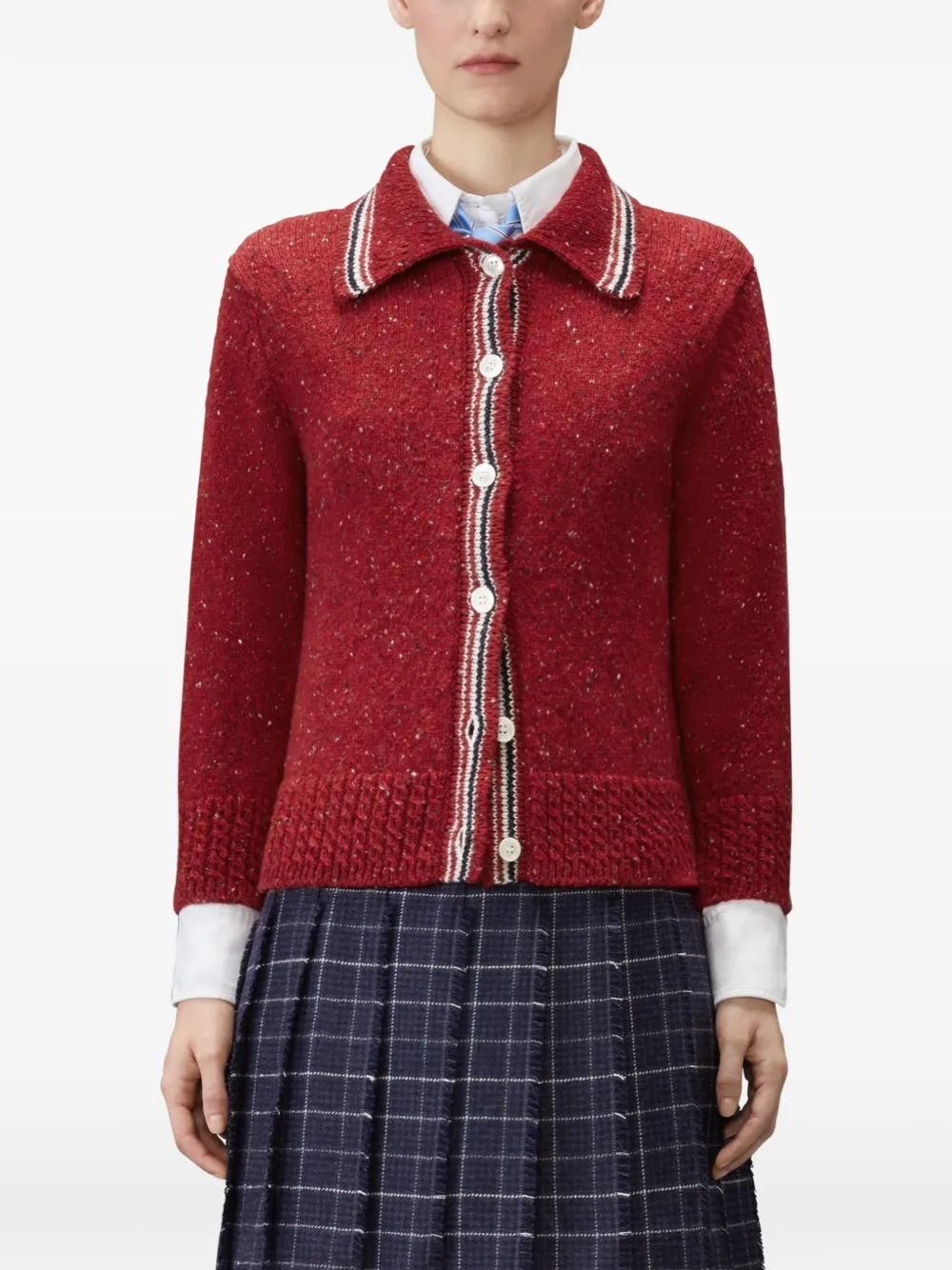 Thom Browne Hector pointelle gebreid vest Rood