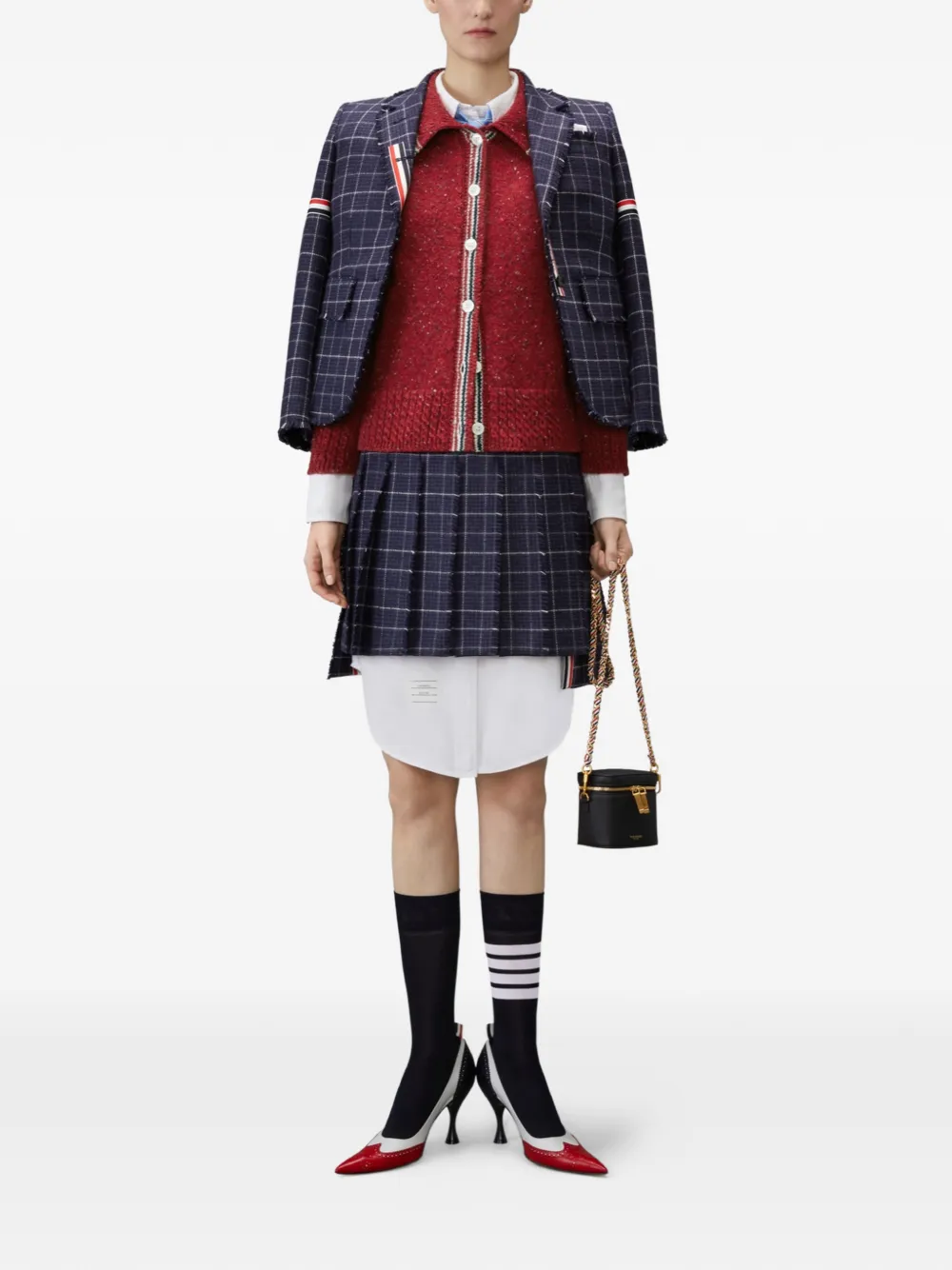 Thom Browne Hector pointelle gebreid vest Rood