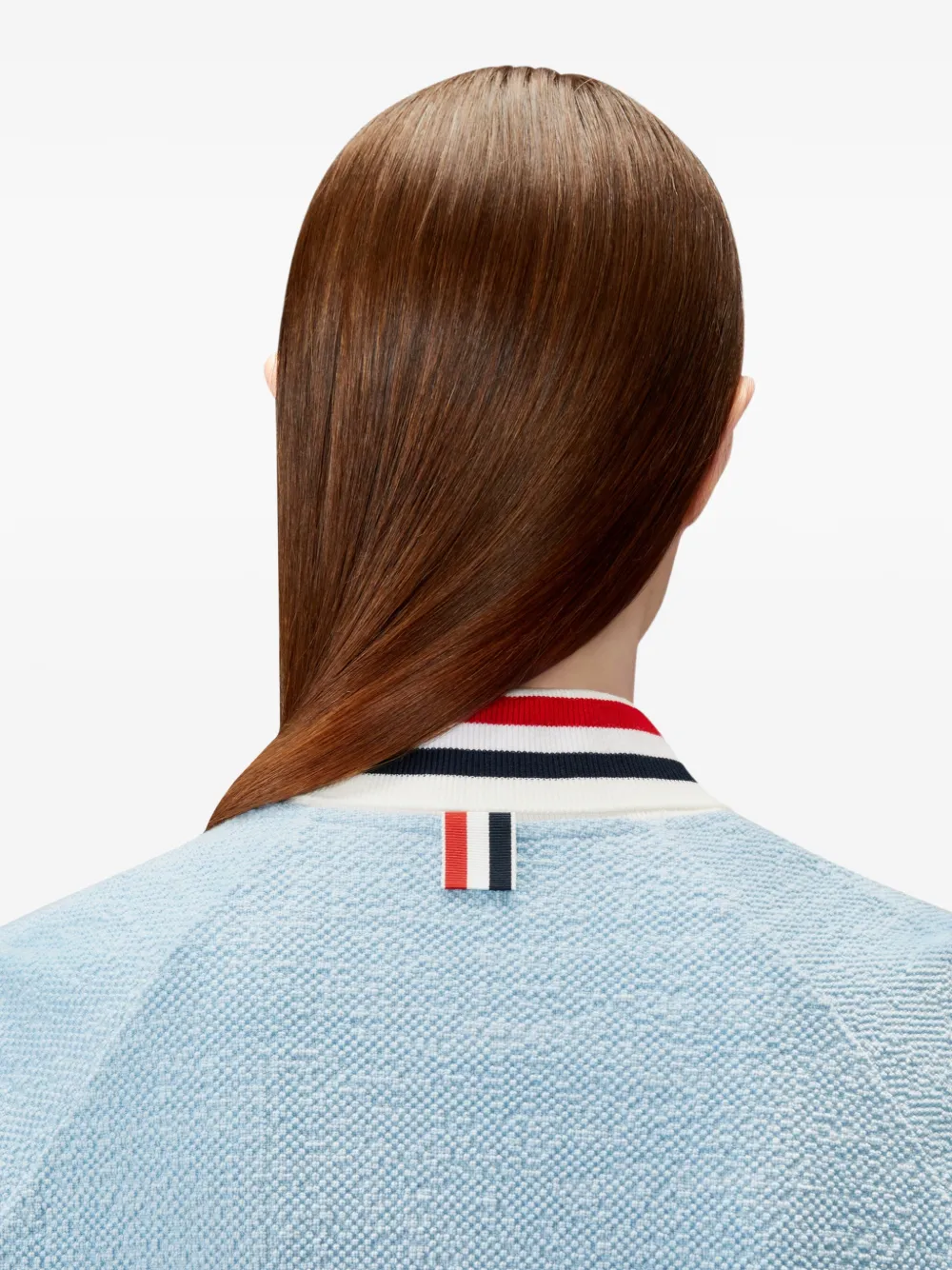 Thom Browne Katoenen tweed bomberjack met RWB-manchetten Blauw