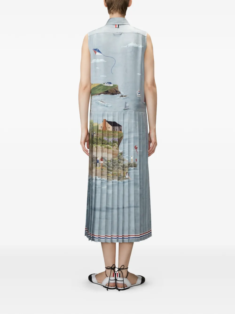 Thom Browne Nantucket blousejurk met print Blauw