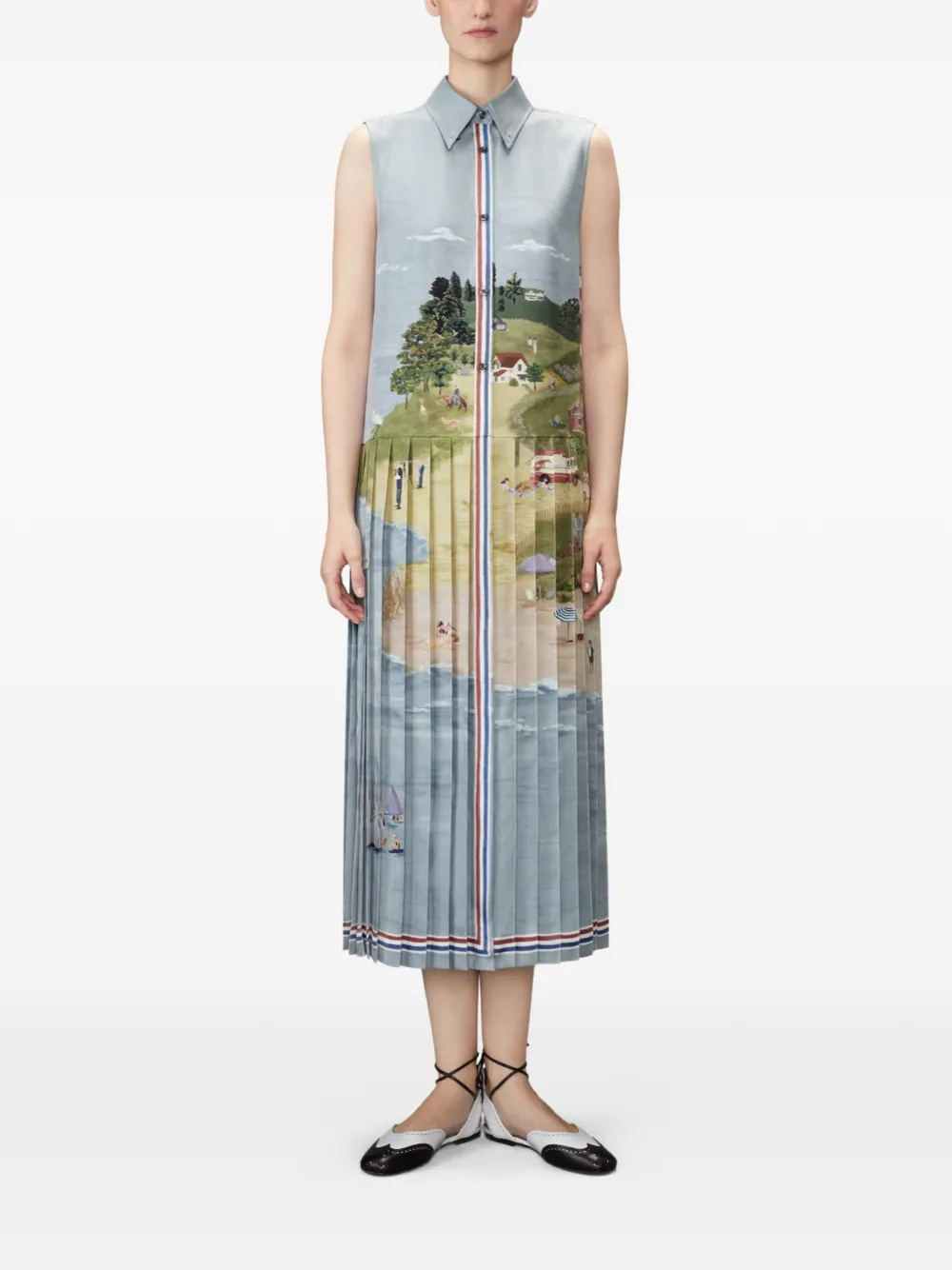 Thom Browne Nantucket blousejurk met print Blauw