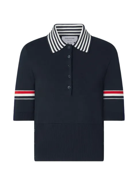 Thom Browne polo à motif de homard en jacquard et rayure tricolore