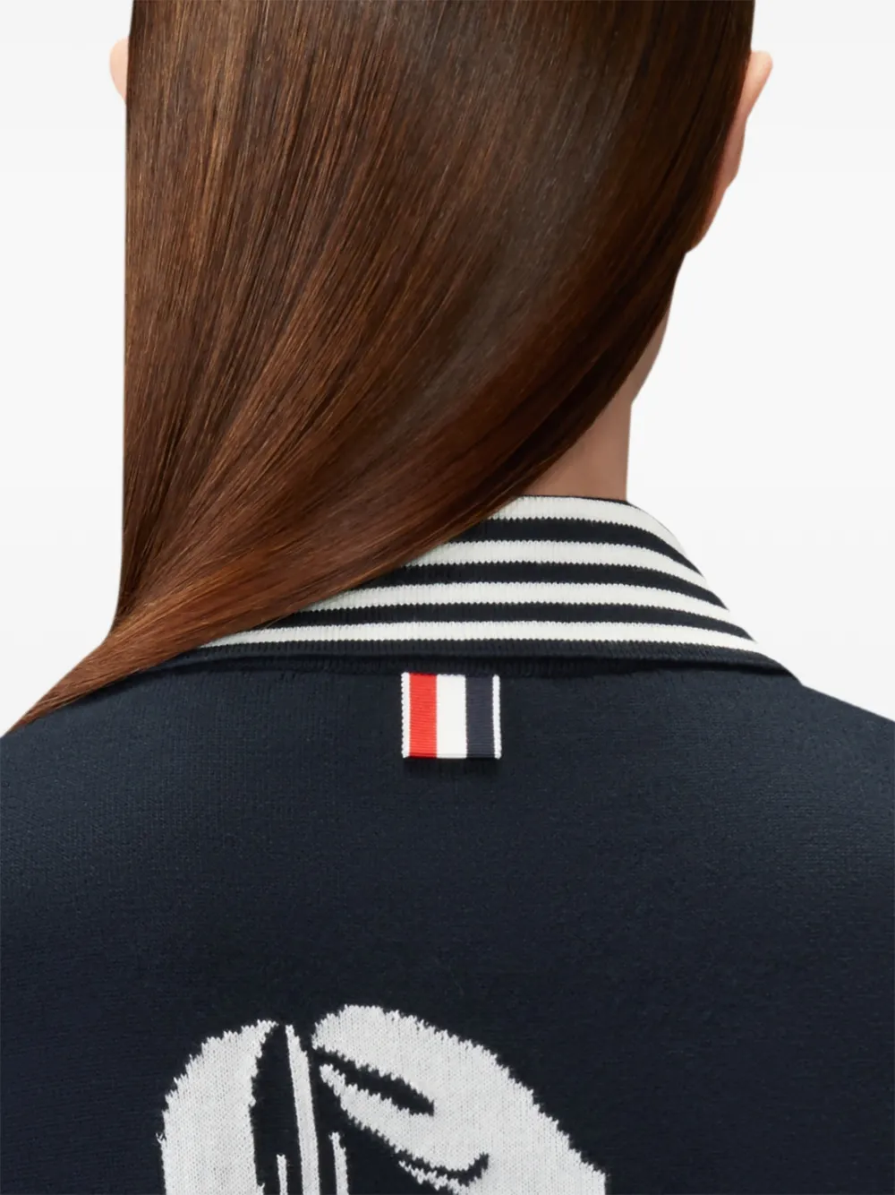 Thom Browne Poloshirt met RWB-streep en kreeft jacquard Blauw