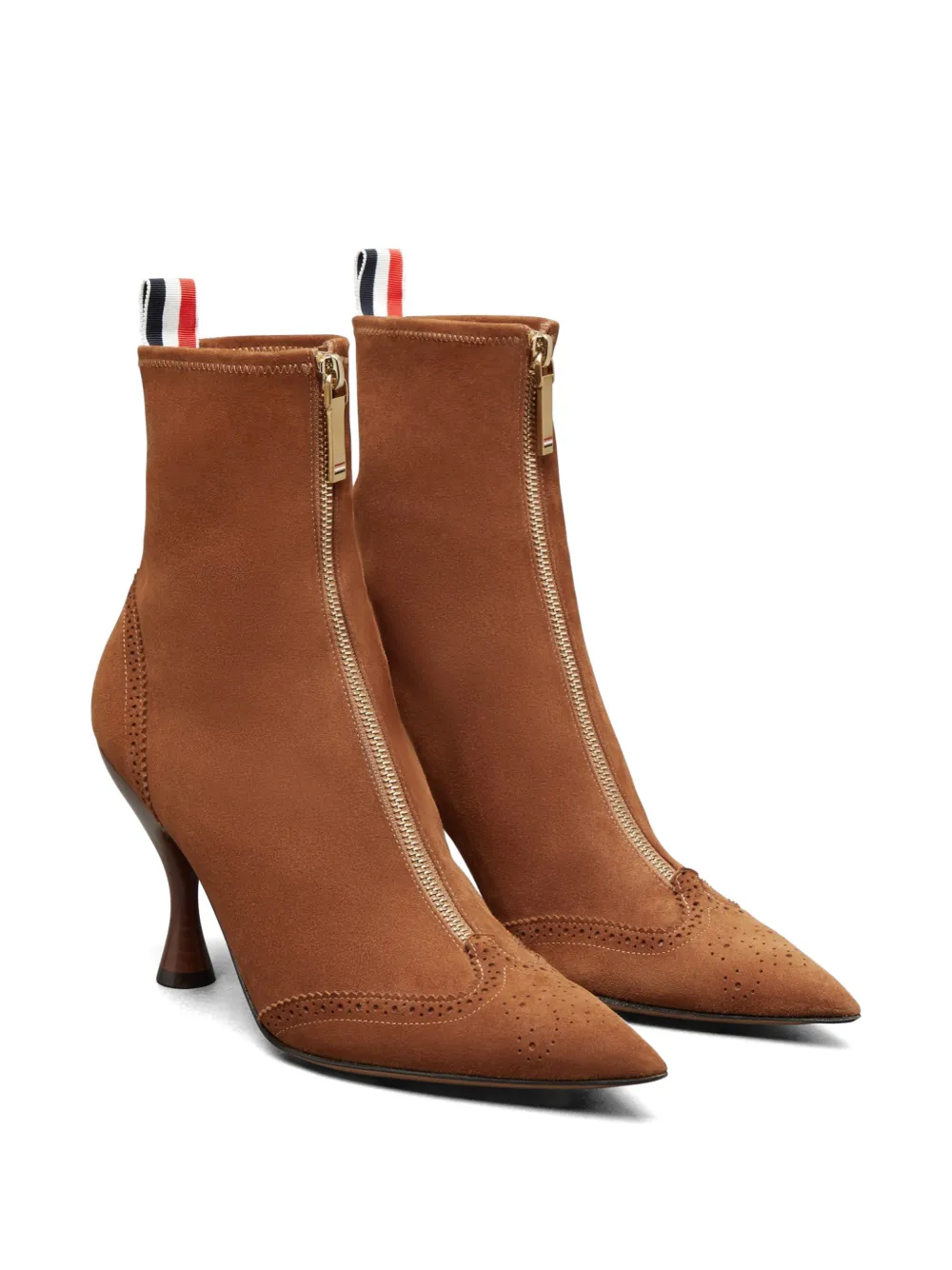 Thom Browne 90 mm Wingtip suède enkellaarzen Bruin