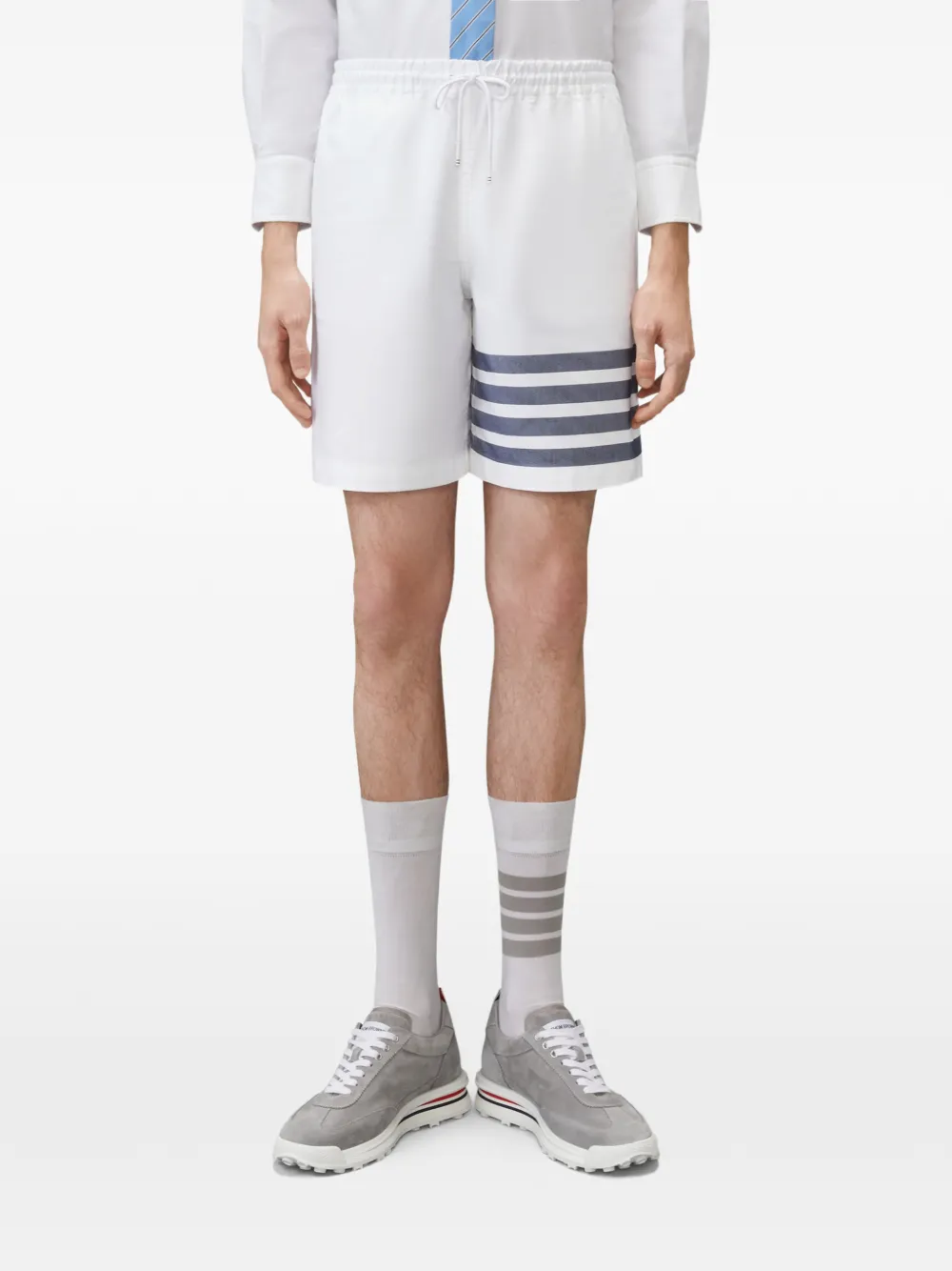 Thom Browne Trainingsshorts met strepen Wit