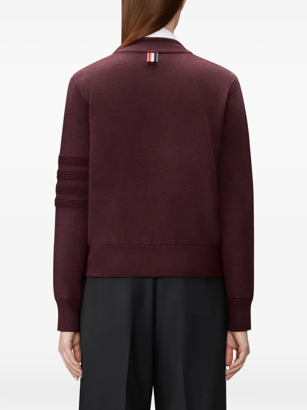 Thom Browne Bomberjack met vier strepen en Milano stiksel Rood