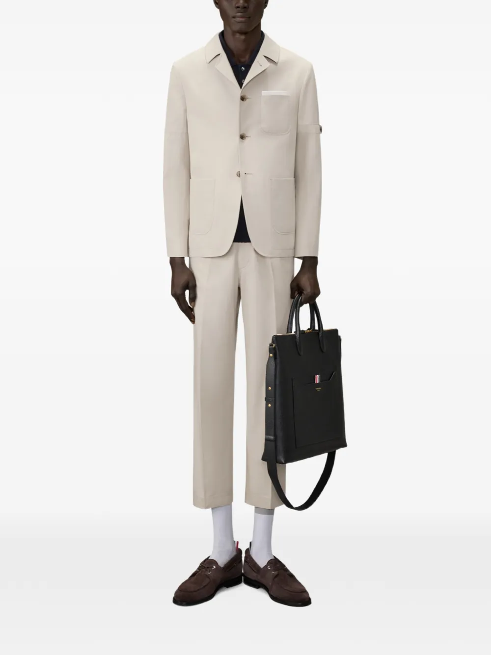 Thom Browne Smoking blazer met opgestikte zak Beige