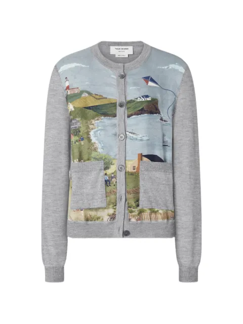 Thom Browne Nantucket scenic cashmere silk cardigan