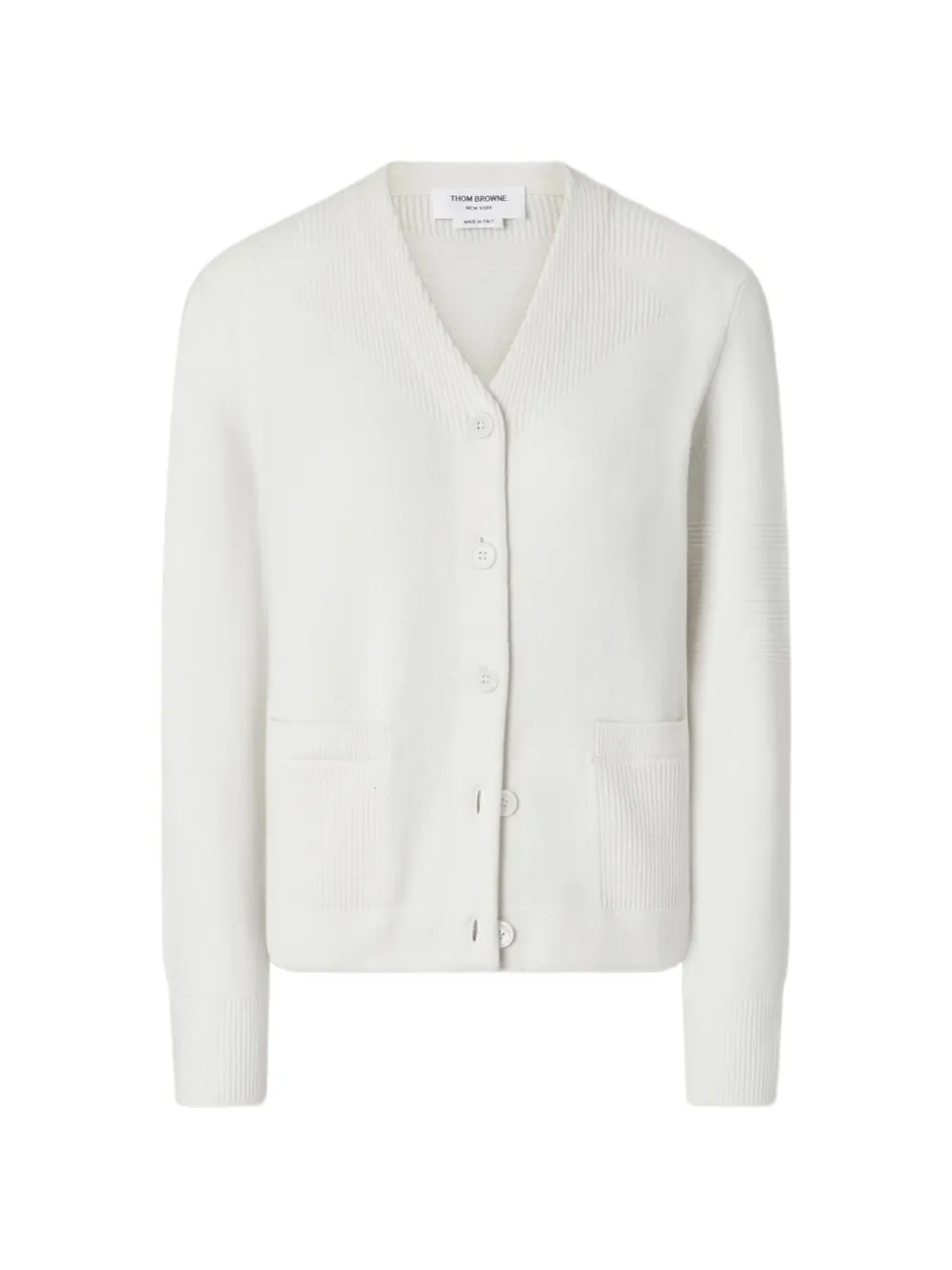 Thom Browne 4-Bar Trompe L'oeil cardigan - White