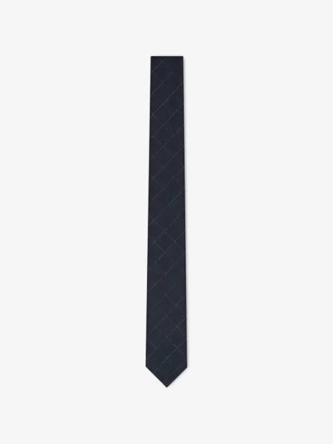 Thom Browne windowpane-check RWB-stripe tie