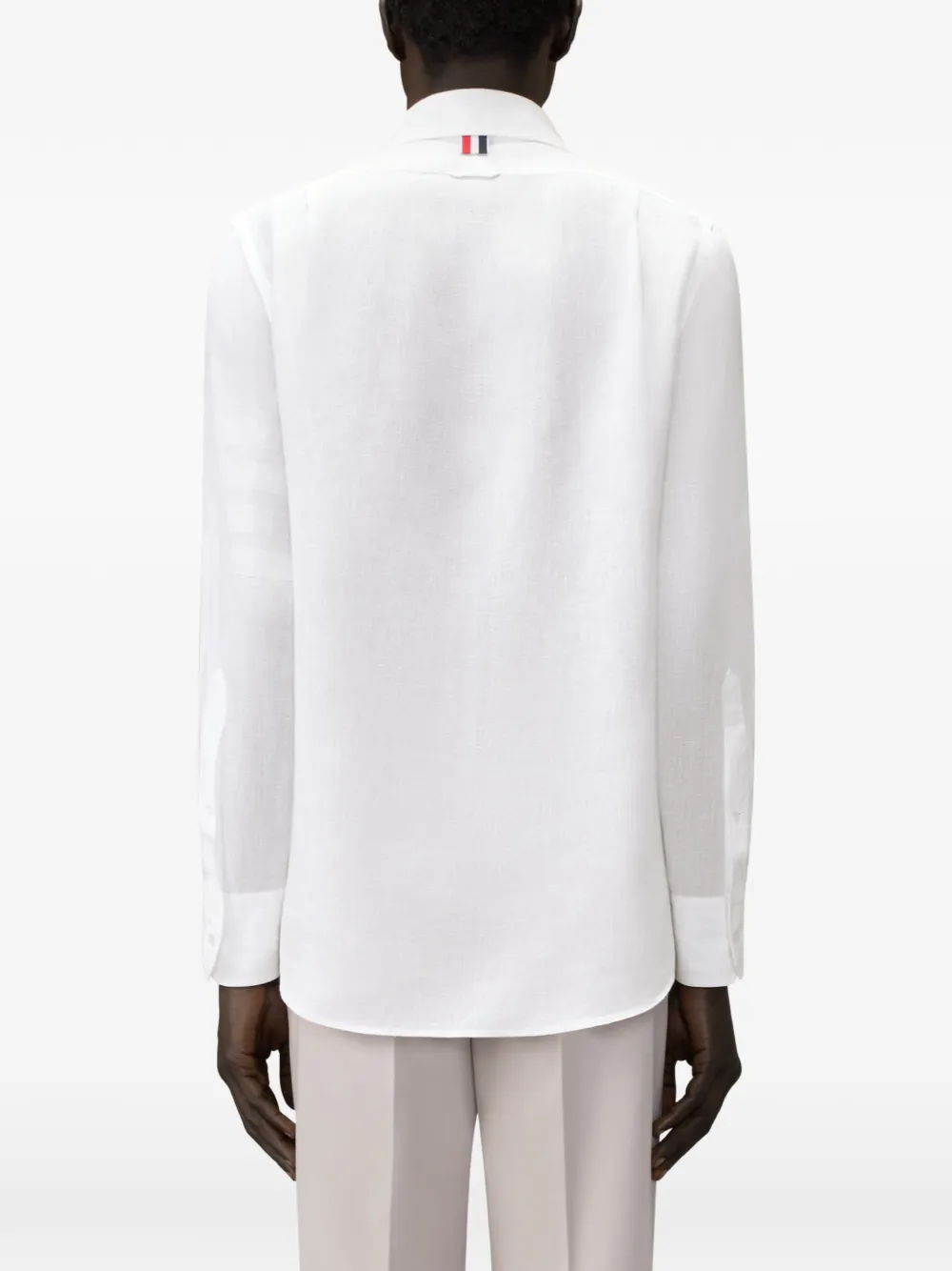 Thom Browne Linnen overhemd met vier strepen Wit