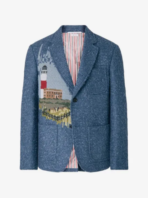 Thom Browne lighthouse-embroidery dinner jacket