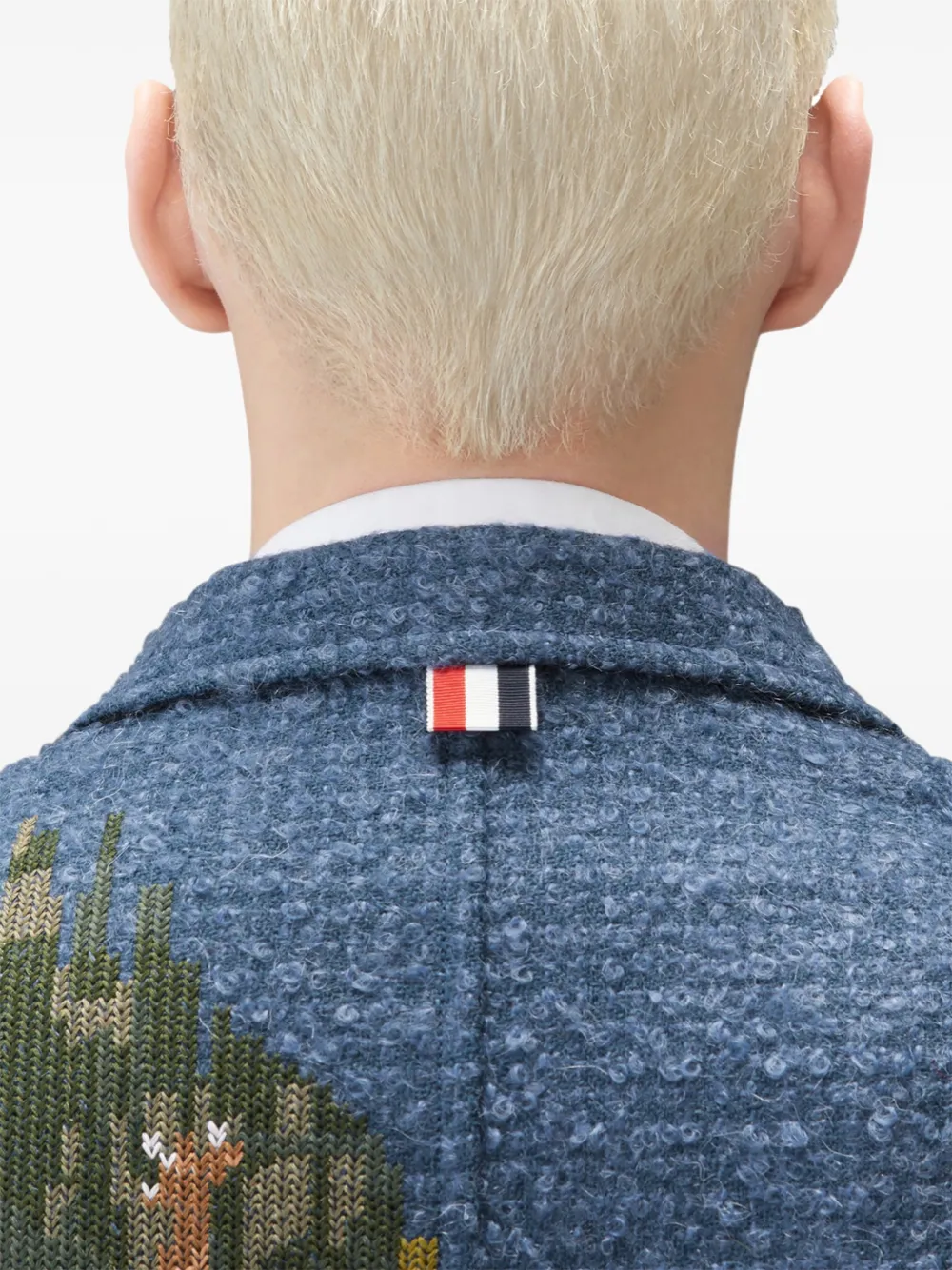 Thom Browne Smoking blazer met geborduurde vuurtoren Blauw
