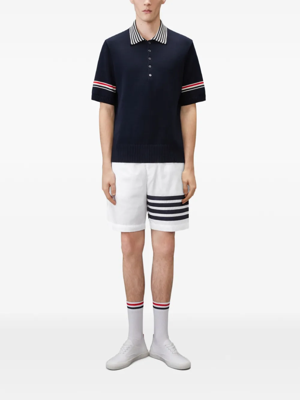 Thom Browne Ripstop 4-Bar track shorts - Bianco