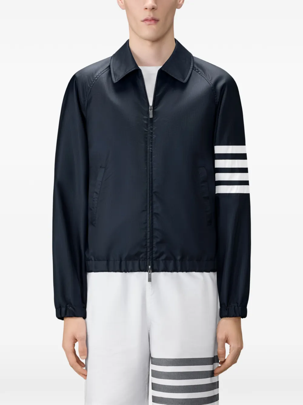 Thom Browne Shiny Ripstop 4-Bar trainingsjack Blauw