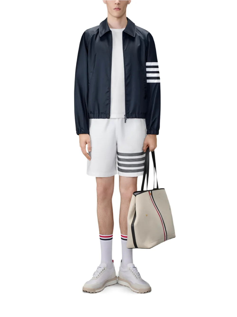 Thom Browne Shiny Ripstop 4-Bar trainingsjack Blauw