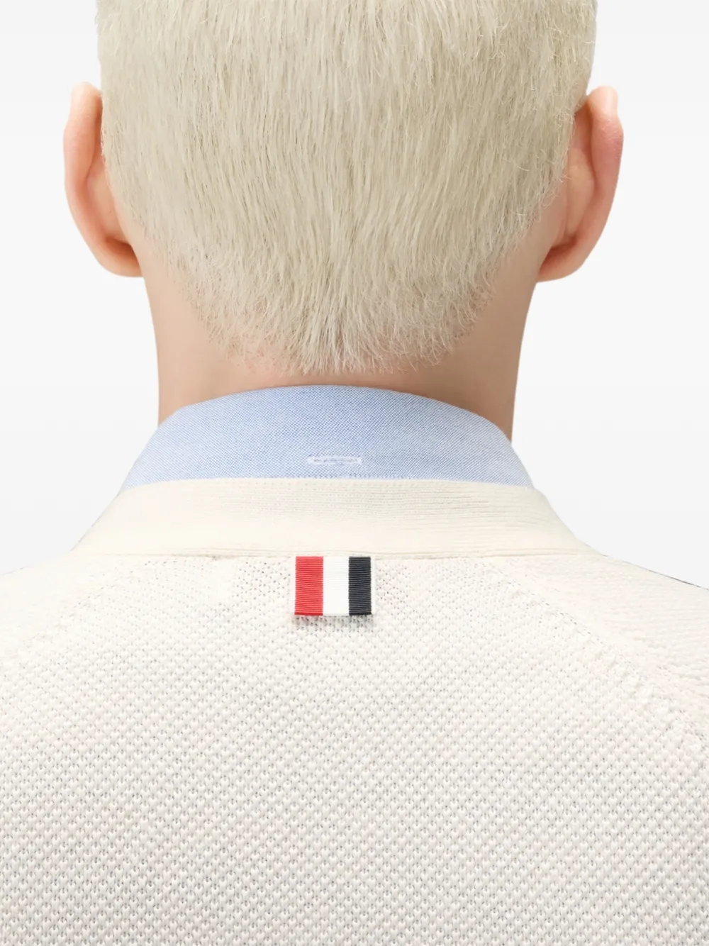 Thom Browne Linnen katoenen 4-Bar ruimvallend vest Wit