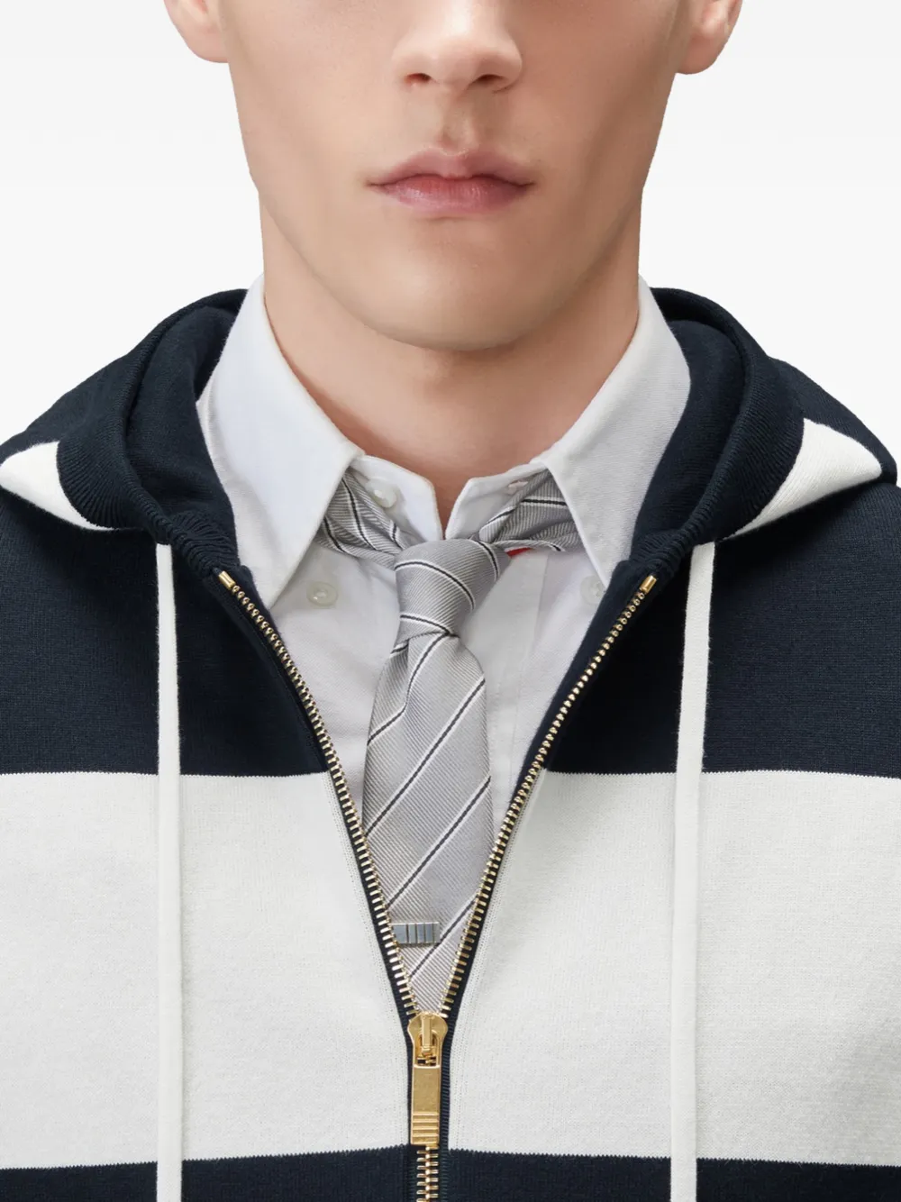 Thom Browne Hector 4-Bar gestreepte hoodie Blauw