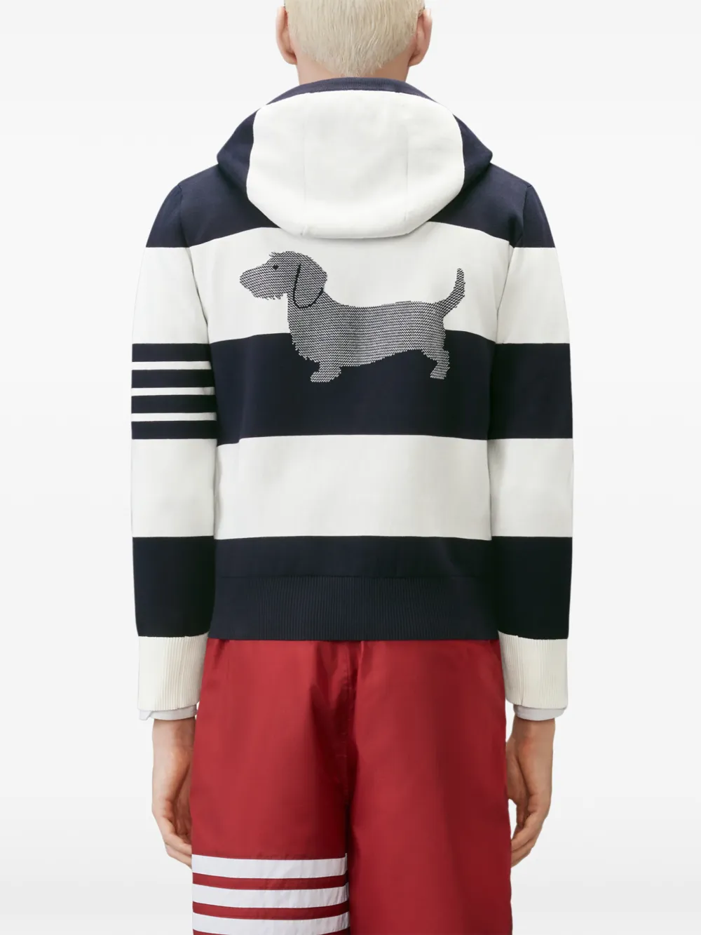 Thom Browne Hector 4-Bar gestreepte hoodie Blauw