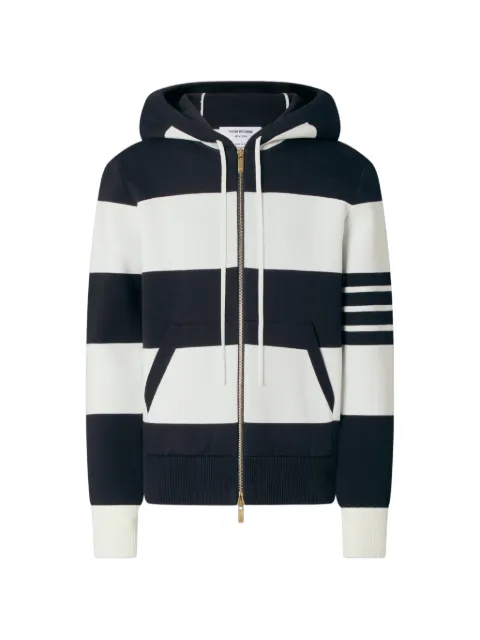 Thom Browne Hector 4-Bar rugby zip-up hoodie