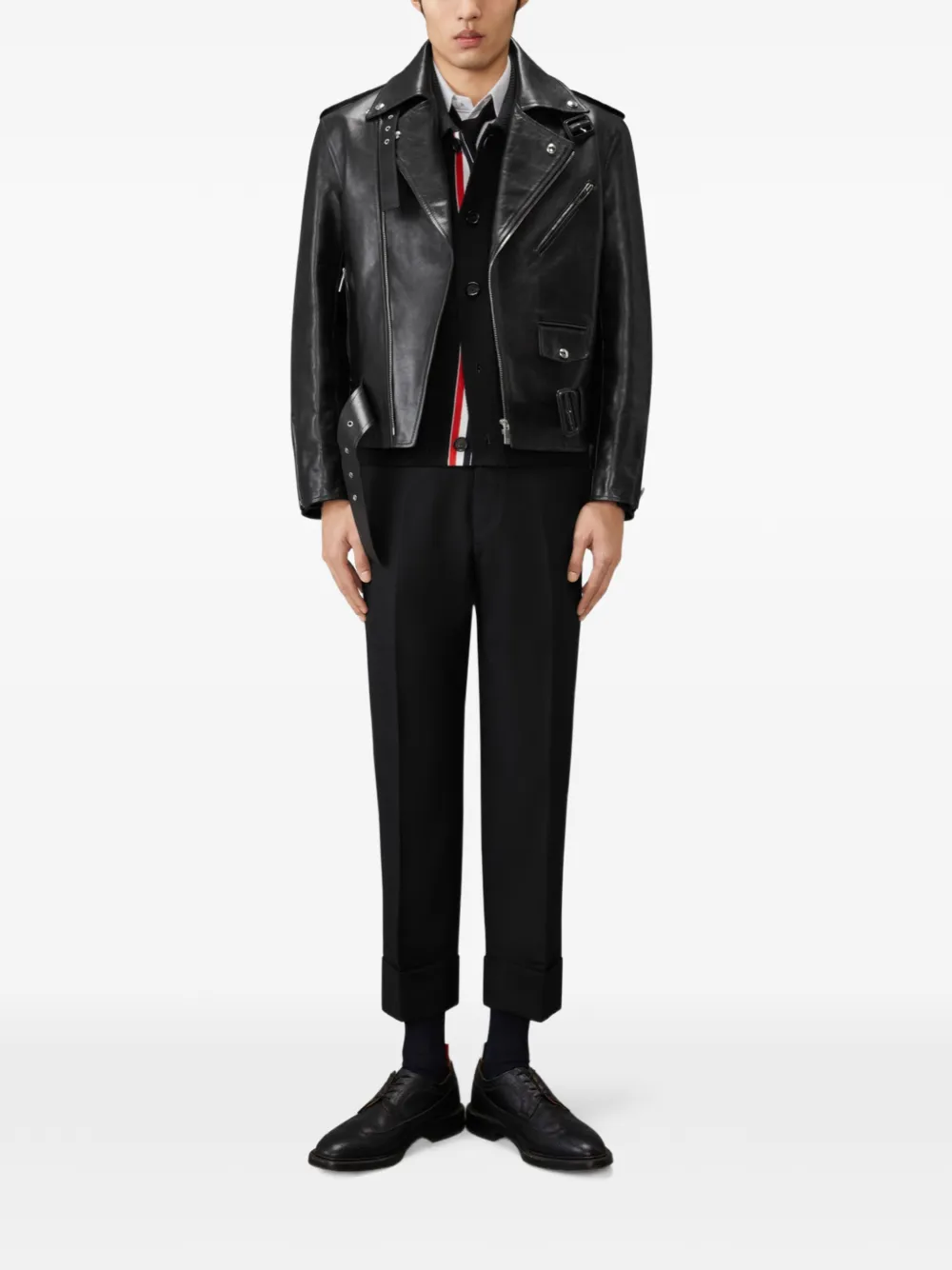 Thom Browne 4-Bar jack van merinowol Zwart