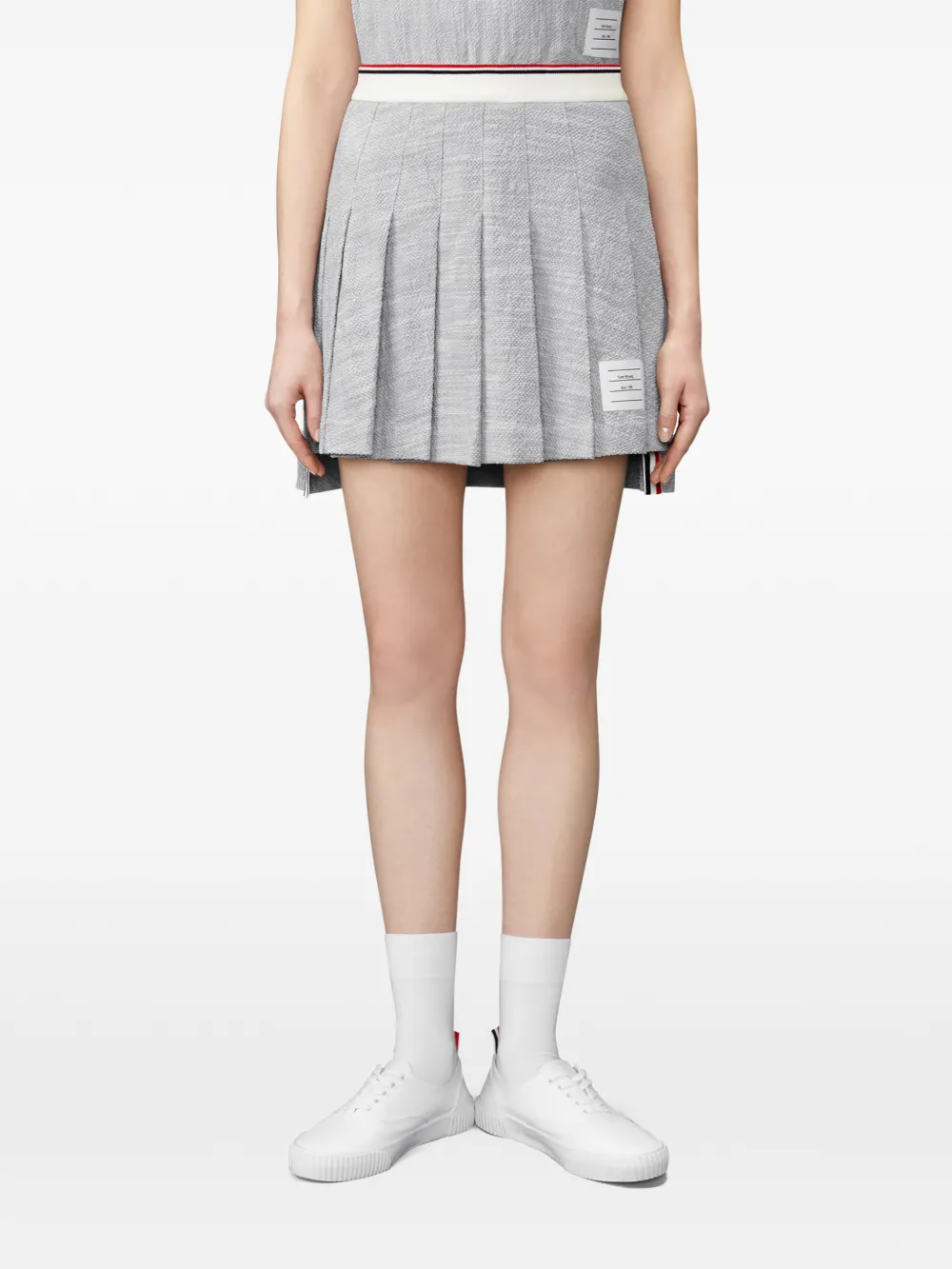 Thom Browne Tweed mini-plooirok Grijs