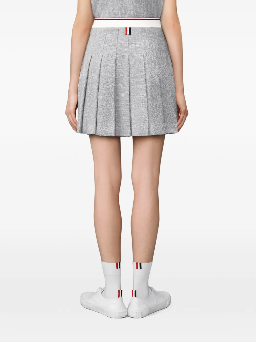 Thom Browne Tweed mini-plooirok Grijs