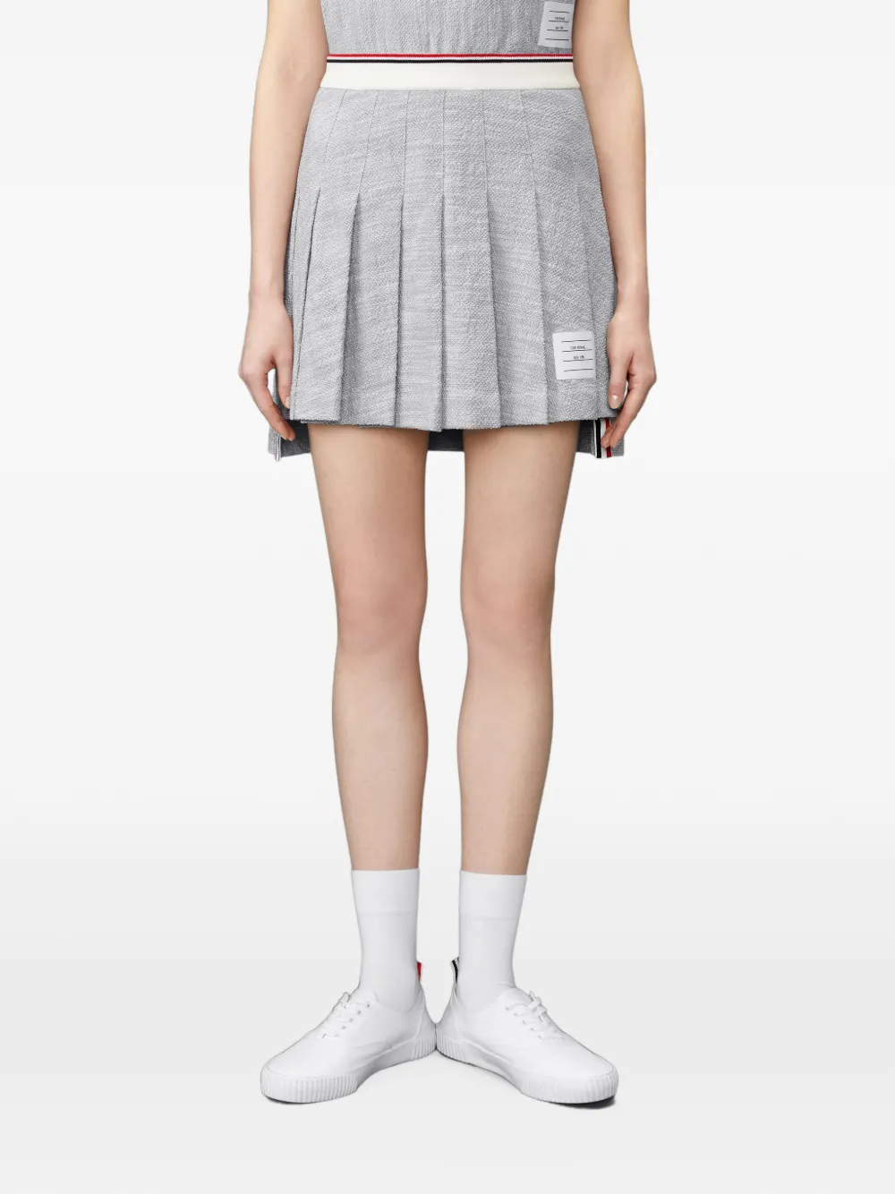 Thom Browne pleated tweed skirt - Grigio