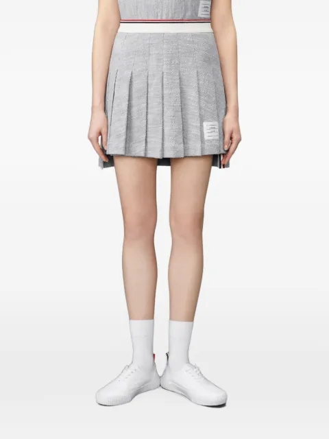 Thom Browne cotton tweed pleated mini skirt