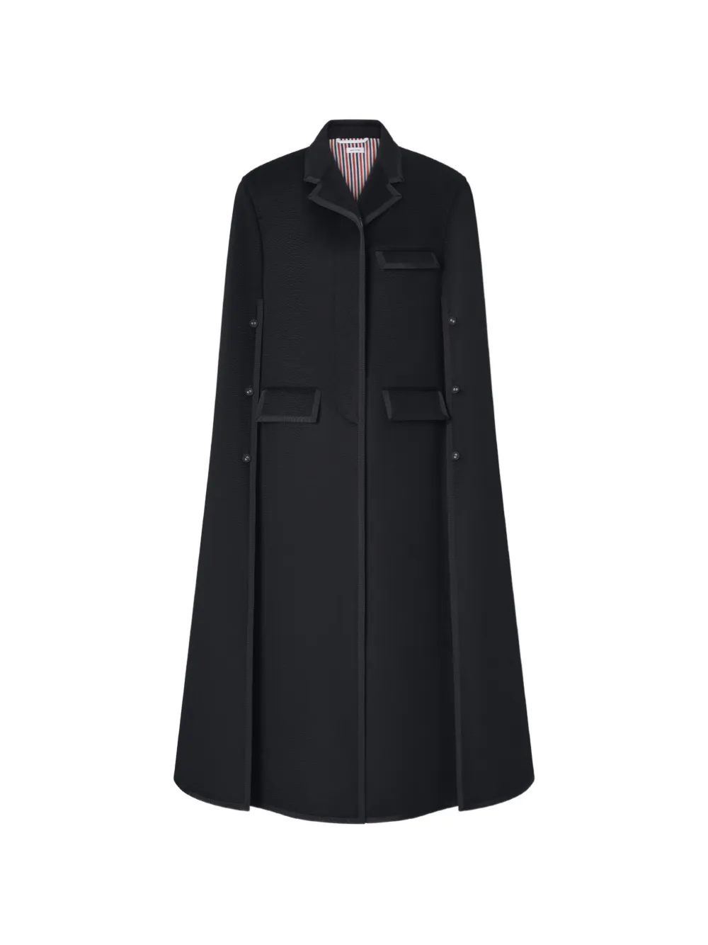 Thom Browne Chesterfield Cashmere Cape In Black