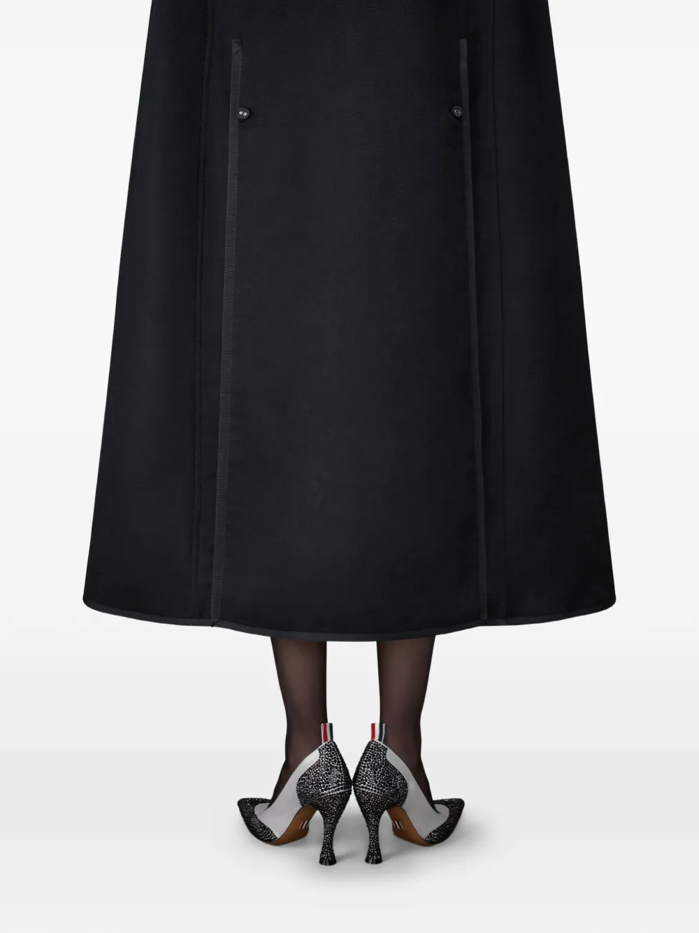 Thom Browne Chesterfield kasjmier cape Zwart