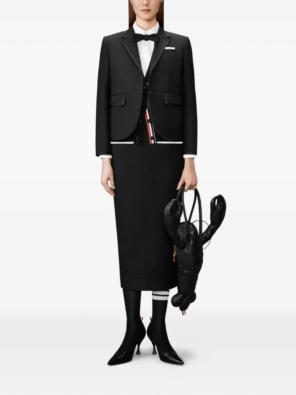 Thom Browne Oxford blouse met 4 strepen Wit