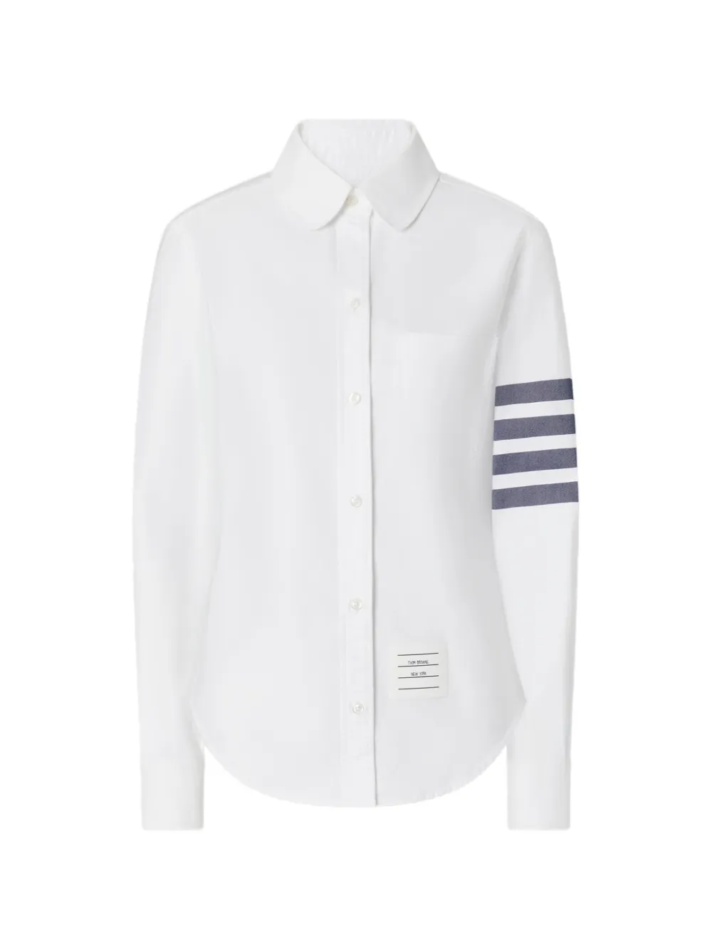 Thom Browne Oxford-Hemd mit Logo-Streifen - Weiß