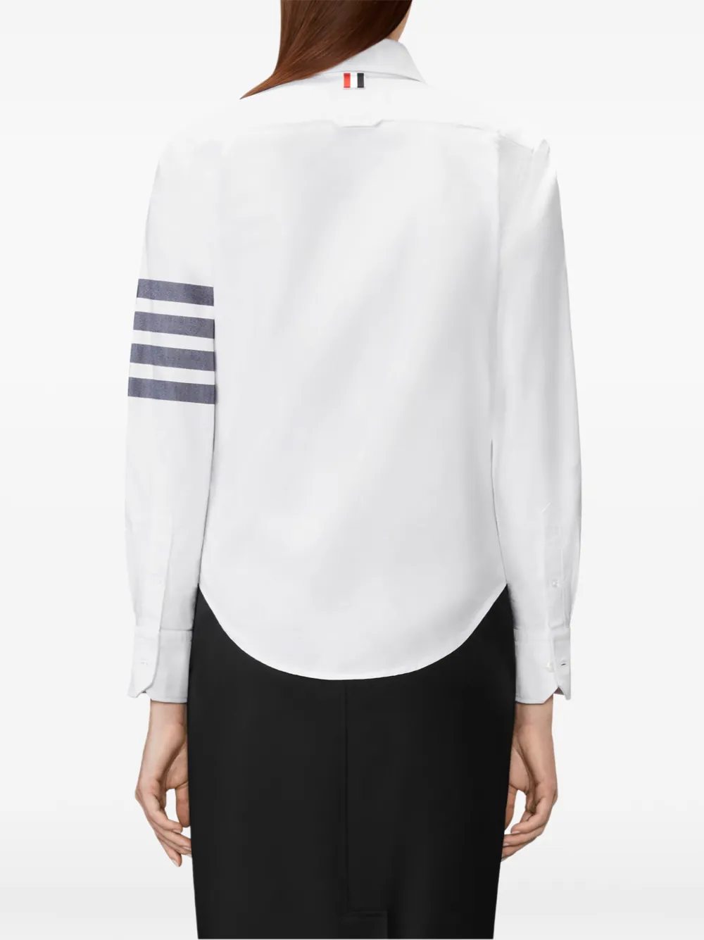Thom Browne Oxford blouse met 4 strepen Wit
