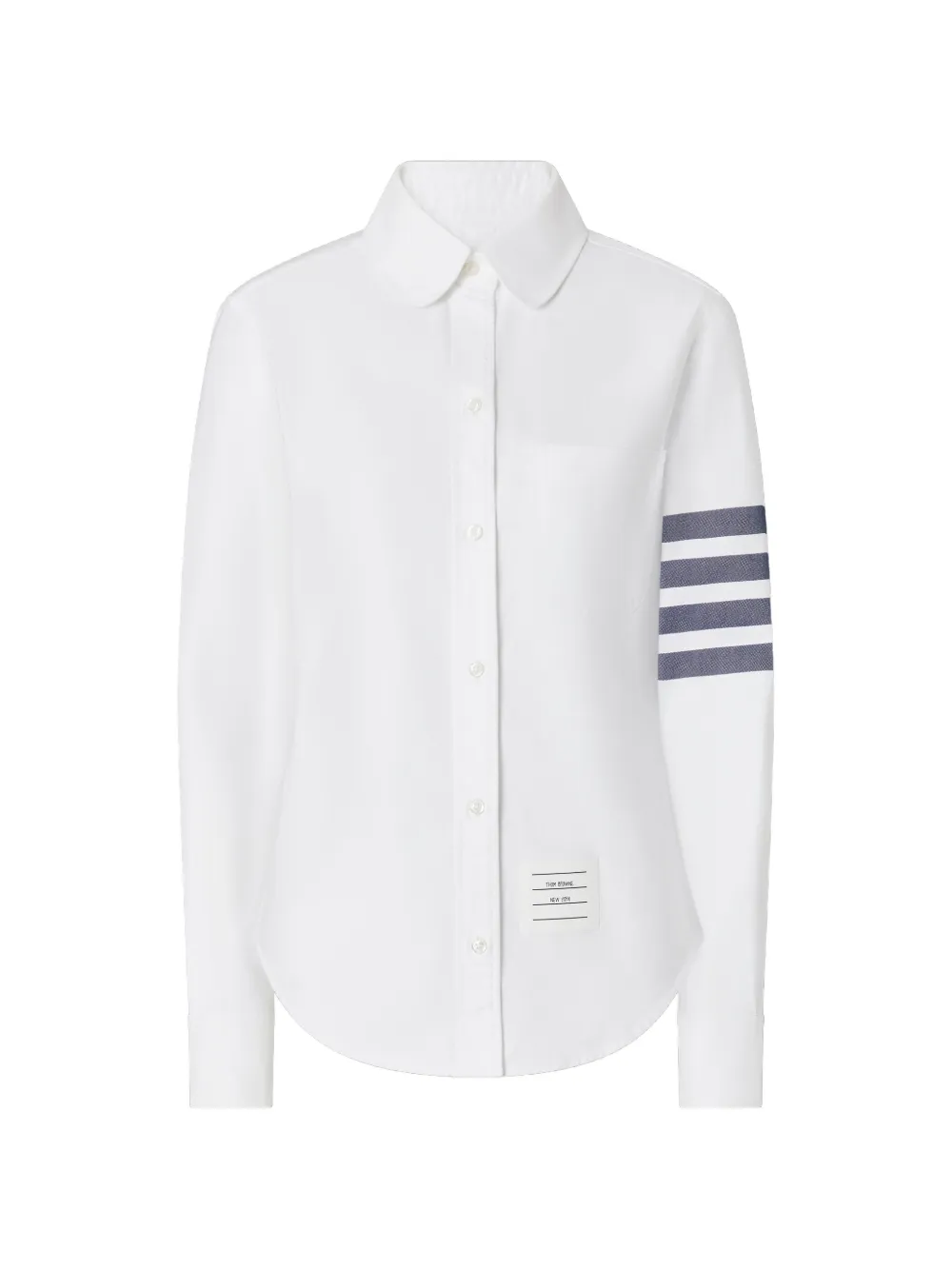 Thom Browne Oxford blouse met 4 strepen Wit