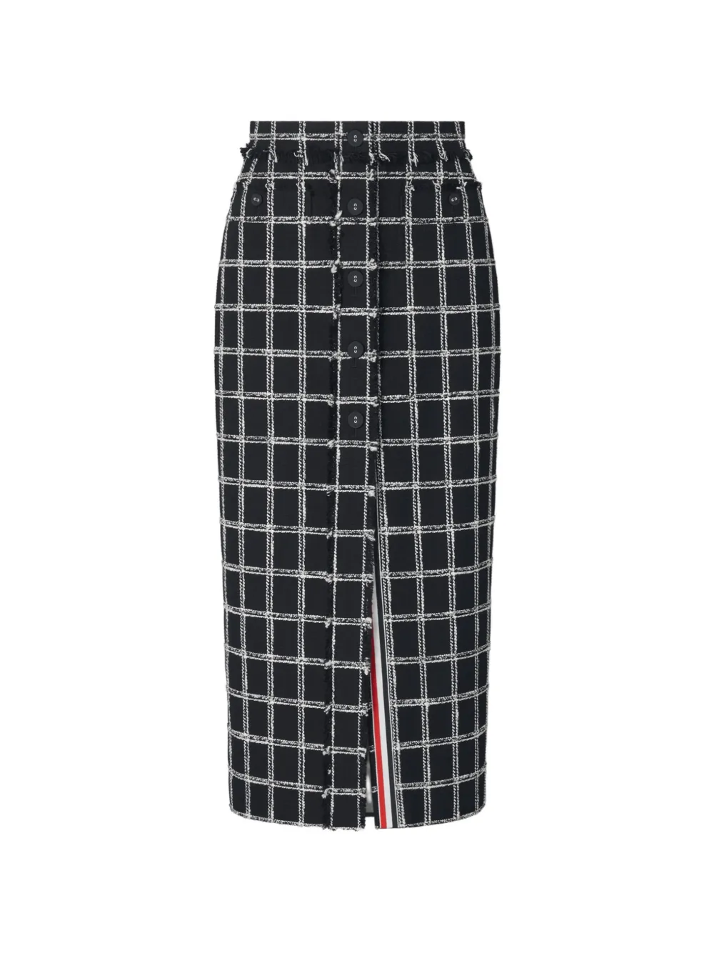 Thom Browne Tweed-Rock mit Hahnentrittmuster - Schwarz