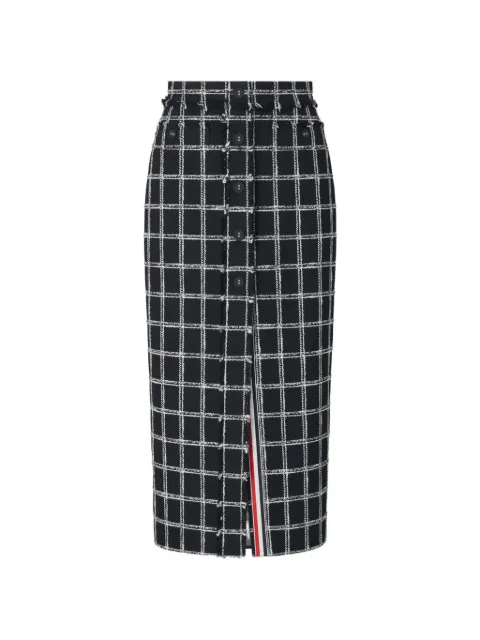 Thom Browne falda de tweed con motivo pied de poule