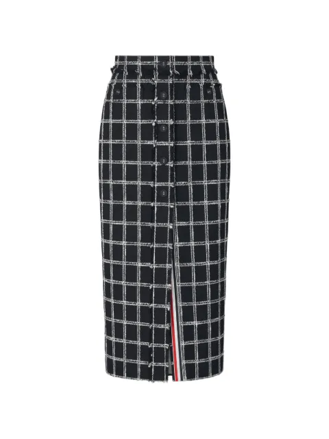Thom Browne windowpane houndstooth tweed skirt