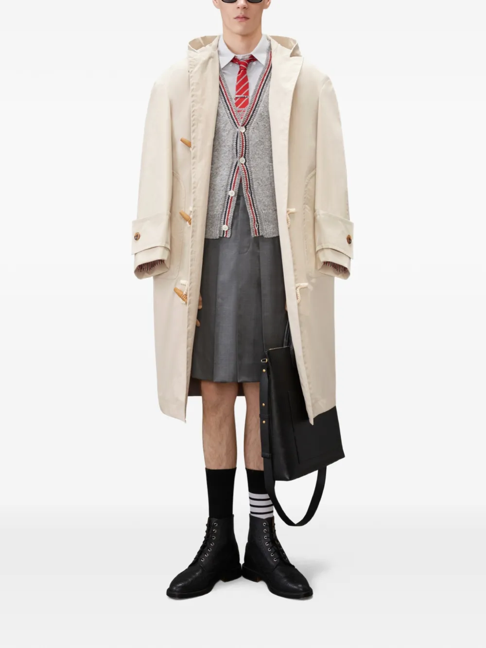 Thom Browne Overhemd met vier strepen Grijs