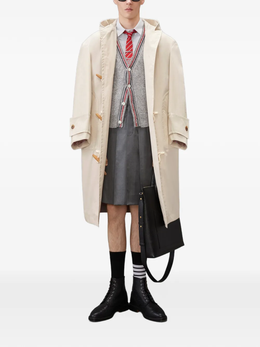 Thom Browne Overhemd met vier strepen Grijs