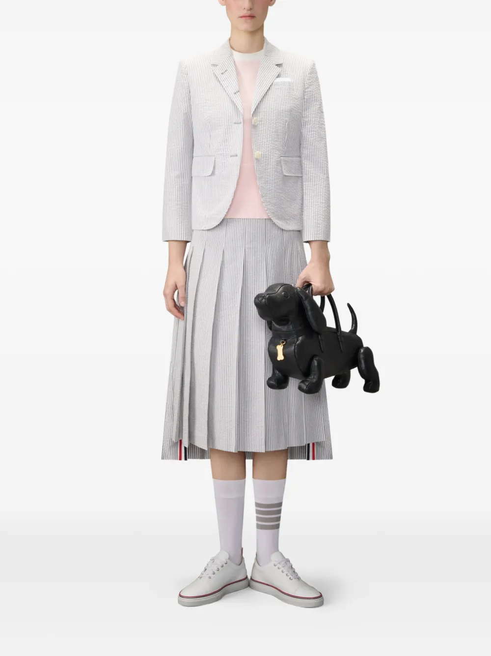 Thom Browne Hector intarsia T-shirt met vier strepen Roze