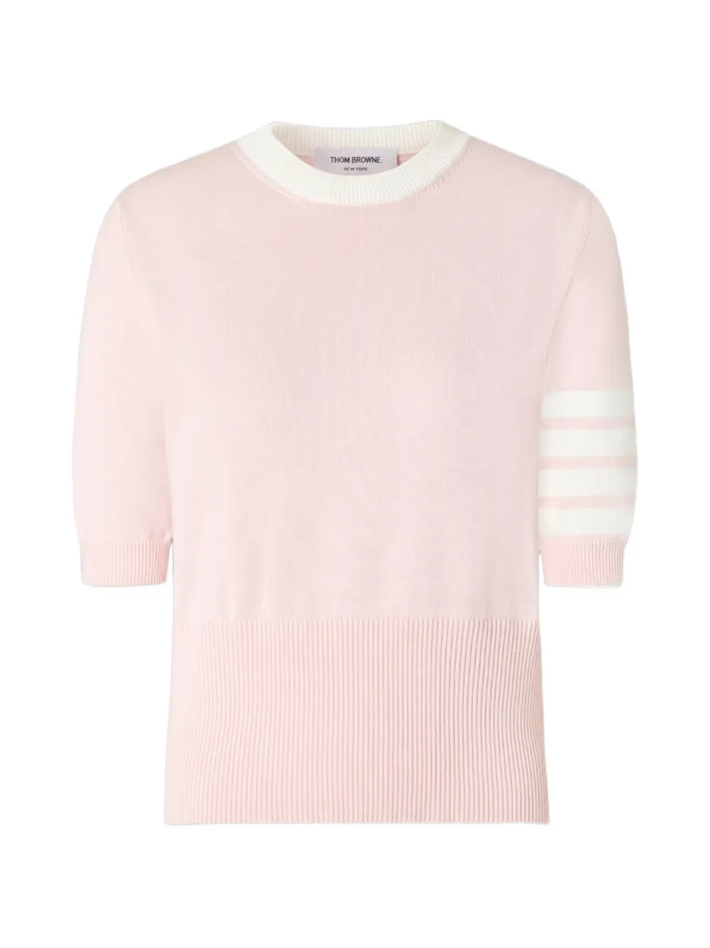 Thom Browne Hector intarsia 4-Bar T-shirt - Rosa