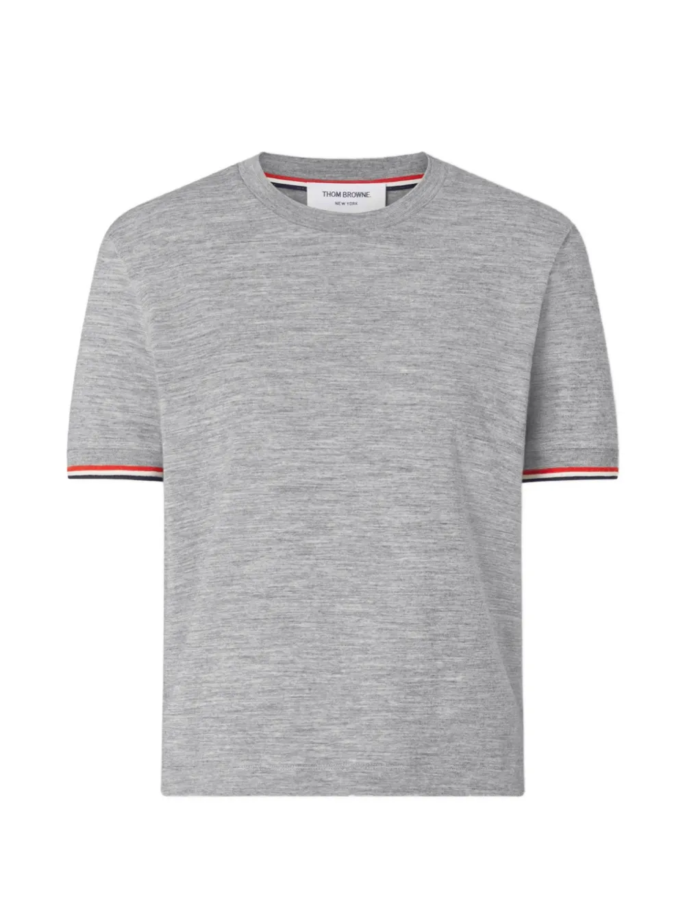 Thom Browne T-shirt con dettaglio a coste - Grigio