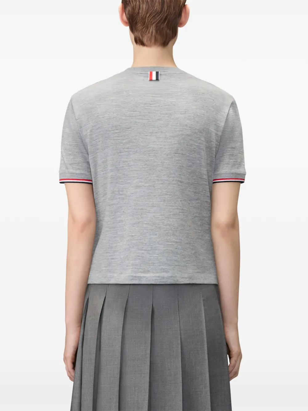Thom Browne Jersey T-shirt met geribbelde cuffs Grijs